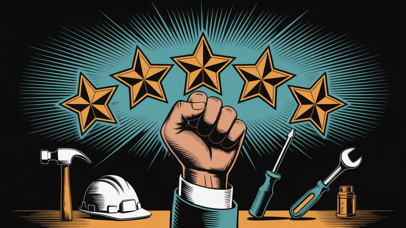 Five star rating representing earned trust and client success