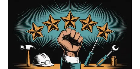 Five star rating representing earned trust and client success